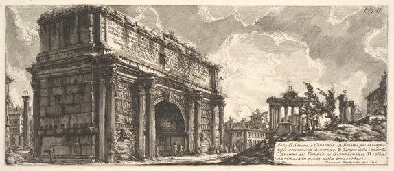 Der Bogen des Septimius Severus Arco di Severo, e Caracalla, ca. 1756