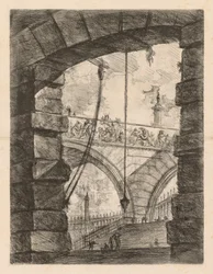 Die Gefängnisse: Ein hohes Gewölbe mit einem Fries, 1745-1750