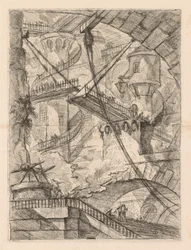 Die Gefängnisse: Ein riesiges Inneres mit einer Zugbrücke, 1745-1750
