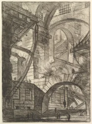 Das rauchende Feuer, aus Carceri d