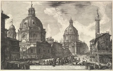 Zwei Kirchen in der Nähe der Trajanssäule, S. Maria di Loreto und Santissimo Nome di Maria Ve..., ca. 1762