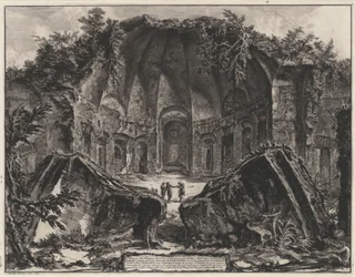 Überreste des Canopus in der Villa Hadrians in Tivoli (aus: Vedute di Roma)