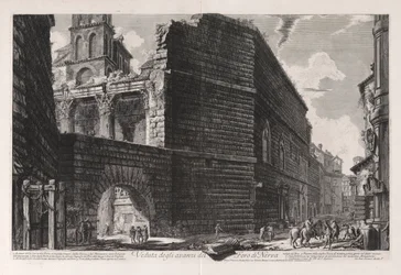 Ansicht der Überreste des Forums von Nerva, aus Vedute di Roma (Ansichten von Rom)