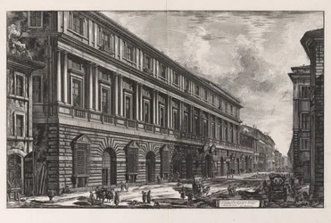 Ansicht des Palazzo Stopani. Architektur von Raffael von Urbino, aus den Ansichten von Rom