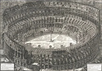 Veduta des Amphitheaters Flavio genannt das Kolosseum