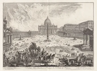 Ansicht der Basilika und des Platzes von Sankt Peter
