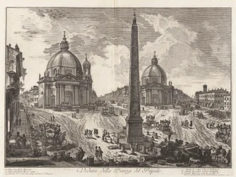 Ansicht der Piazza del Popolo, aus Vedute di Roma (Ansichten von Rom)