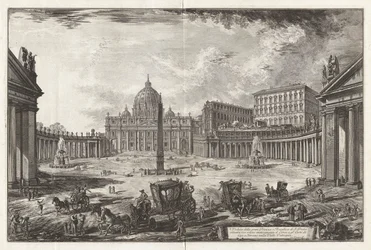 Ansicht des großen Platzes und der Basilika von Sankt Peter