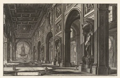 Innenansicht der Basilika San Giovanni in Laterano, aus „Ansichten von Rom“