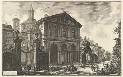 Ansicht der Basilika San Sebastiano fuori le mura an der Via Appia, aus Vedute di Roma