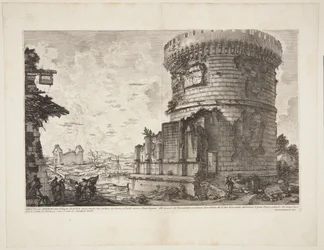 Ansicht des Grabes der Plautii auf der Straße von Rom nach Tivoli in der Nähe der Ponte Lugano