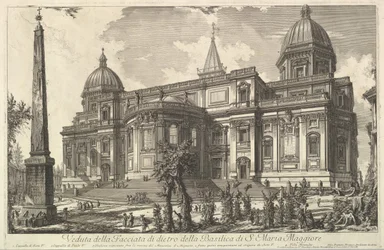 Ansicht des Hintereingangs der Basilika S. Maria Maggiore, aus Veduta di Roma R..., ca. 1742