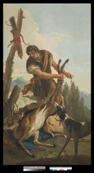 Jäger mit Hirsch