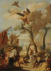 Die Hebräer sammeln das Manna in der Wüste (Skizze)