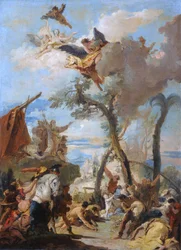 Die Hebräer sammeln Manna in der Wüste (Skizze)