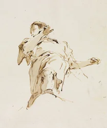 Männliche Figur von unten gesehen, ca. 1740er