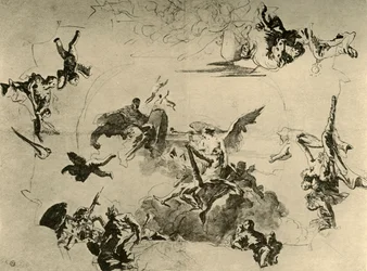 Skizze für ein Deckenbild, Mitte 18. Jahrhundert, 1928