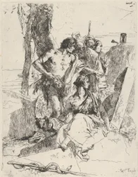 Die Entdeckung des Grabes von Punchinello, aus den Scherzi, ca. 1743-50
