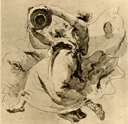 Zwei Genies halten ein Gefäß, Mitte des 18. Jahrhunderts, 1928