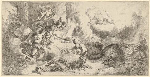 Geburt Christi mit Gott dem Vater und Engeln, ca. 1647-50