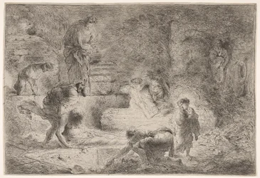 Tobit begräbt die Toten, ca. 1647-51