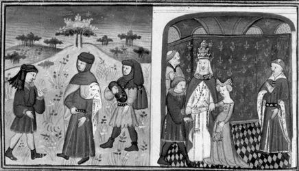 Dekameron, Alexandre trifft einen jungen Abt; der Papst vermählt Alexandre mit der Prinzessin von England. Zweiter Tag, Novelle 3.