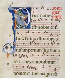 Ms 561 Seite mit historisierter Initiale 