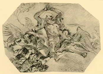 Betender Heiliger umgeben von Engeln, 1762, 1928