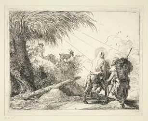 Die Heilige Familie auf einem felsigen Pfad, aus der Serie Idee pittoresche sulla fuga in Egitto (Flucht nach Ägypten)