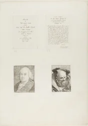 Titelseite, Widmung, Porträt von Giambattista Tiepolo, bärtiger alter Mann