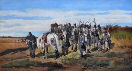 Eine militärische Aufklärung, Spähen, ca. 1861