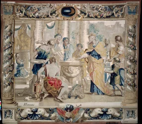 Dido opfert Juno, der Göttin der Ehe