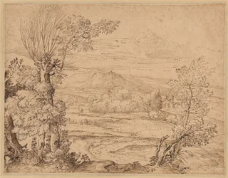 Landschaft mit einem Fluss und Aquädukt, Mitte 1600er Jahre