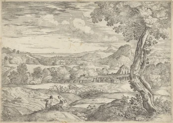Landschaft mit einer Ziegelfabrik
