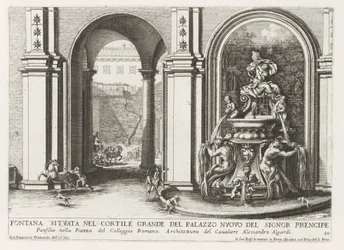 Brunnen im Innenhof des Palazzo Doria Pamphilj in Rom