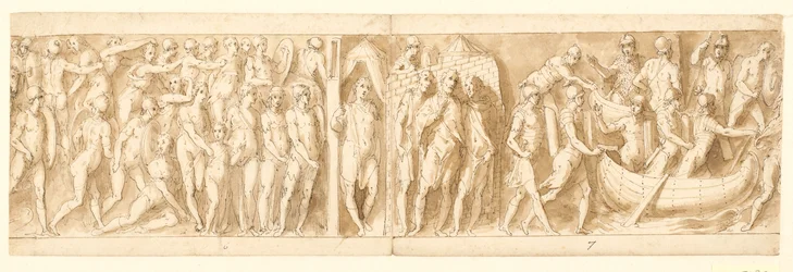 32 Kopien nach der Marcus-Aurelius-Säule, Piazza Colonna in Rom