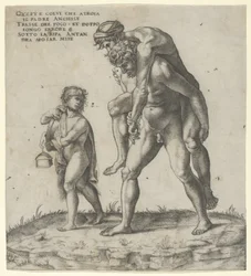 Aeneas rettet Anchises, ein Junge trägt links eine Laterne, ca. 1525