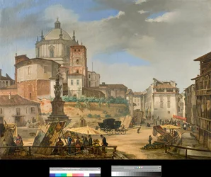 Ansicht der Piazza della Vetra in Mailand, Italien
