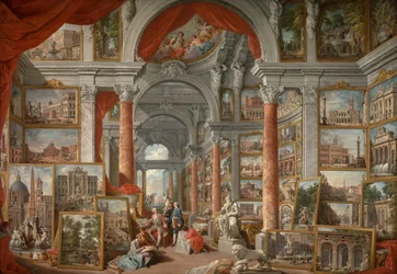 Gemäldegalerie mit Ansichten des modernen Rom
