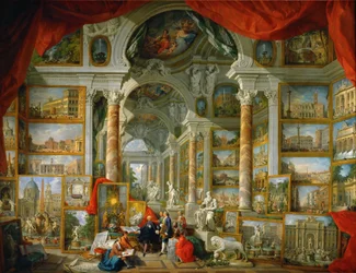 Gemäldegalerie mit Ansichten des modernen Rom