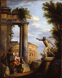 Capricci von klassischen Ruinen mit Philosophen im Diskurs