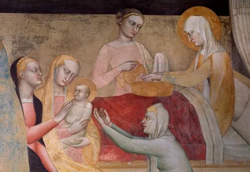 Das Leben der Jungfrau: Die Geburt Mariens (Detail)