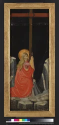 Maria Magdalena umarmt das Kreuz, Rückseite