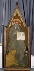 Heiliger Hieronymus mit Löwe und drei betenden Nonnen