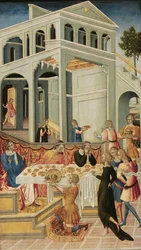 Der Kopf von Johannes dem Täufer vor Herodes gebracht, 1455-1460