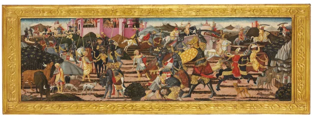 Die Tötung Goliaths, von der Vorderseite eines Cassone