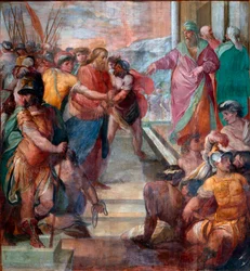 Christus wird vor Kaiphas geführt (Detail)