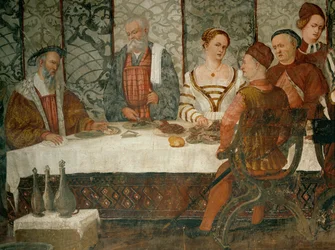 König Christians von Dänemark Besuch in Malpaga im Jahr 1474
