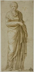 Stehende drapierte Frauenfigur