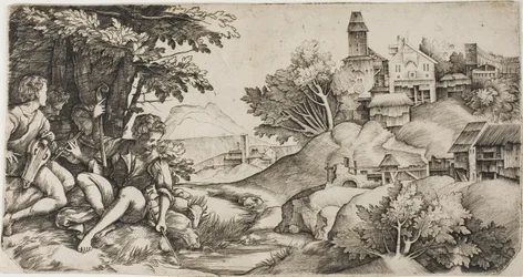 Hirten in einer Landschaft